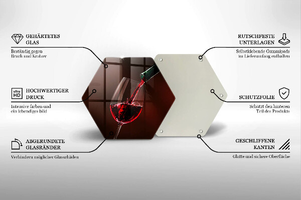 Kuchynská doska veľká zo skla Pohár vína