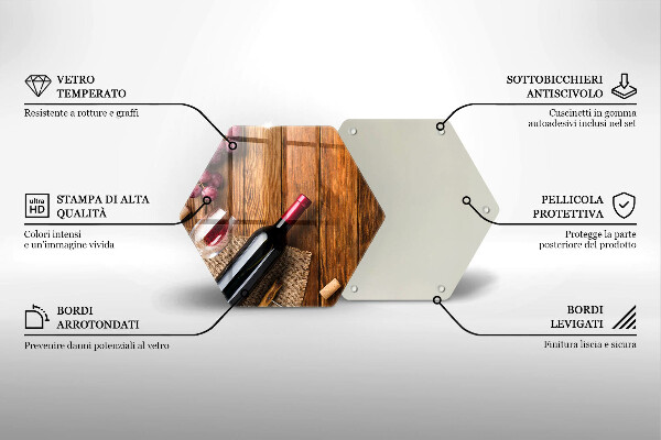 Kuchynská doska veľká zo skla Fľaša červeného vína