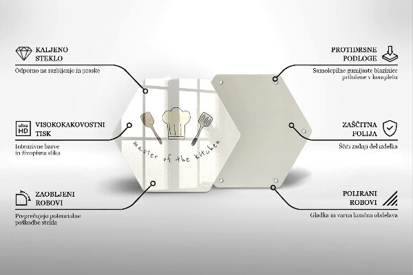 Kuchynská doska veľká zo skla Master of the Kitchen