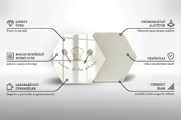 Kuchynská doska veľká zo skla Master of the Kitchen