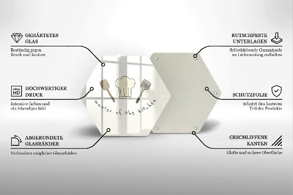 Kuchynská doska veľká zo skla Master of the Kitchen