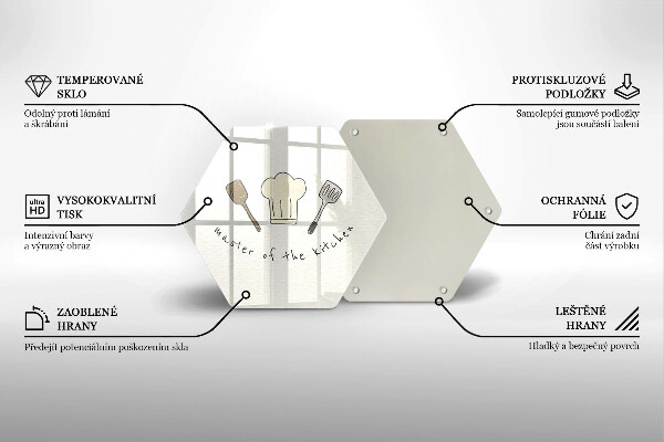 Kuchynská doska veľká zo skla Master of the Kitchen