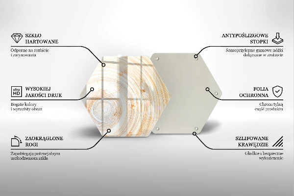 Kuchynská doska veľká zo skla Textúra dreva