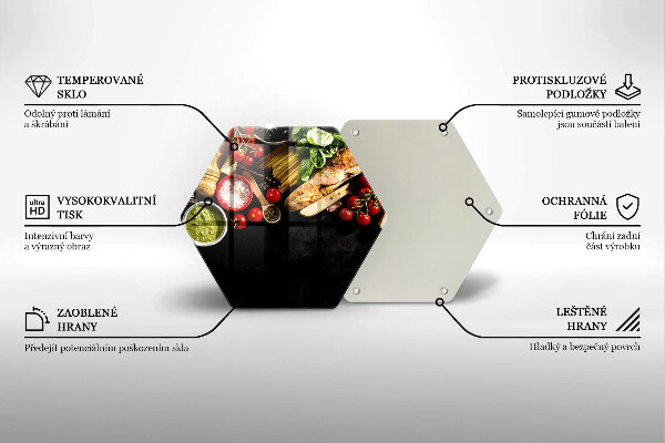 Kuchynská doska veľká zo skla Talianske prísady a koreniny