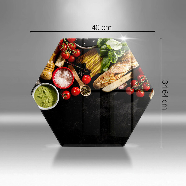 Kuchynská doska veľká zo skla Talianske prísady a koreniny