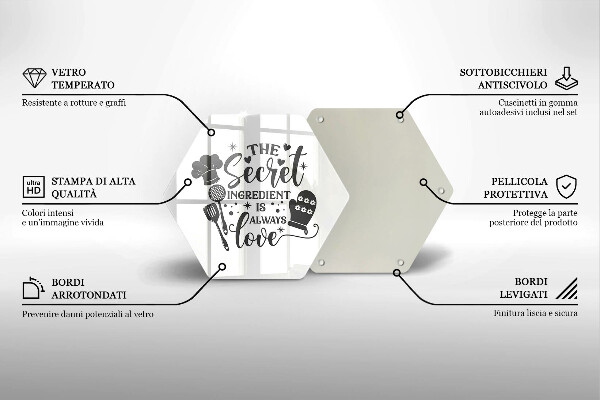 Kuchynská doska veľká zo skla Nápis veta