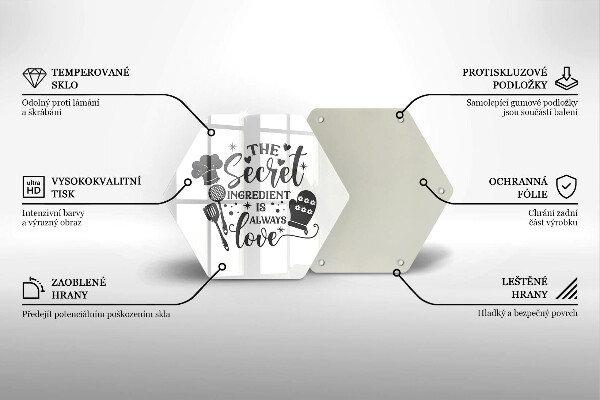 Kuchynská doska veľká zo skla Nápis veta