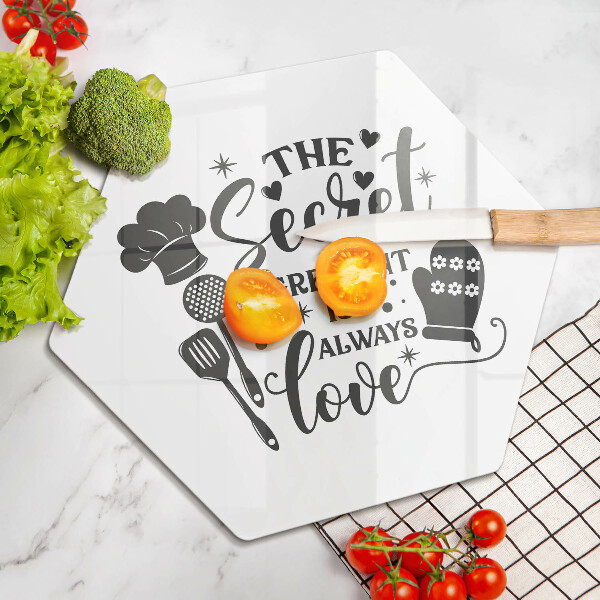 Kuchynská doska veľká zo skla Nápis veta