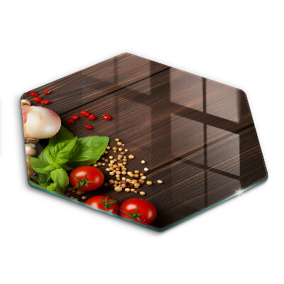 Kuchynská doska veľká zo skla Zelenina na stole