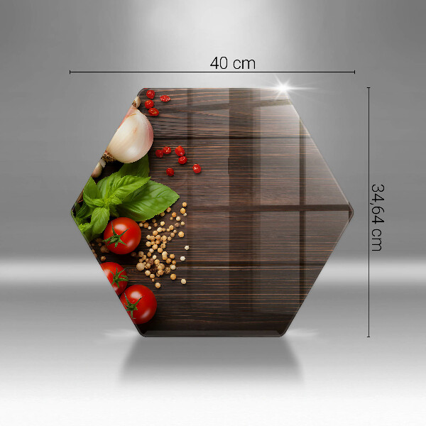 Kuchynská doska veľká zo skla Zelenina na stole