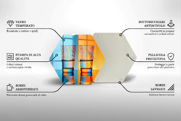 Kuchynská doska veľká zo skla Dva poháre vody