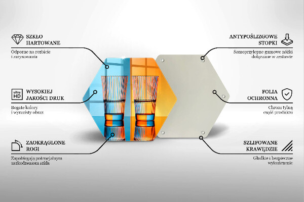 Kuchynská doska veľká zo skla Dva poháre vody