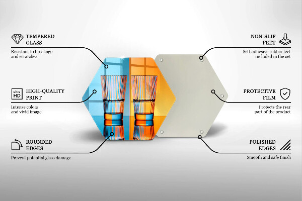 Kuchynská doska veľká zo skla Dva poháre vody