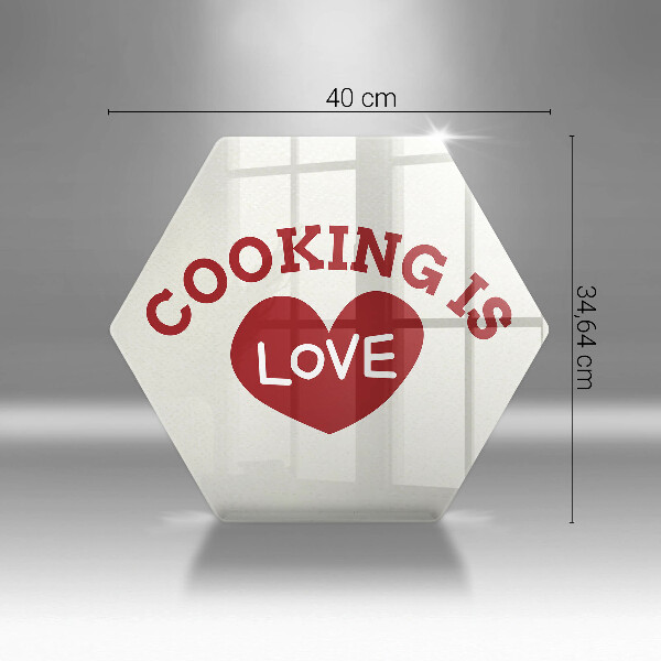 Kuchynská doska veľká zo skla Cooking is love