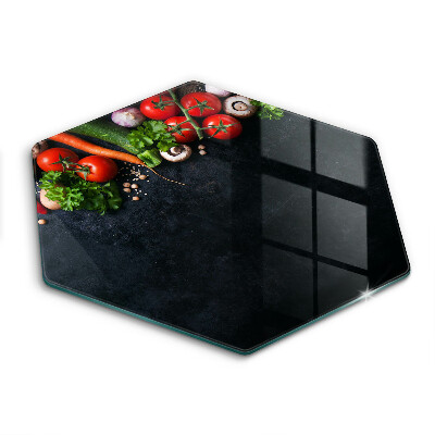 Kuchynská doska veľká zo skla Farebná zelenina