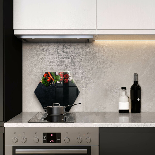 Kuchynská doska veľká zo skla Farebná zelenina