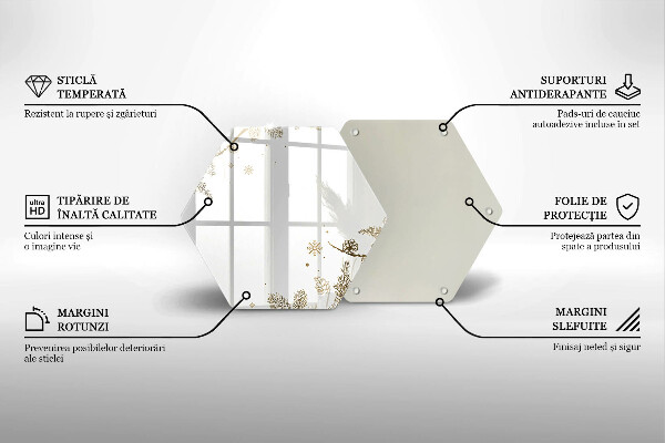 Kuchynská doska veľká zo skla Zimné dekorácie