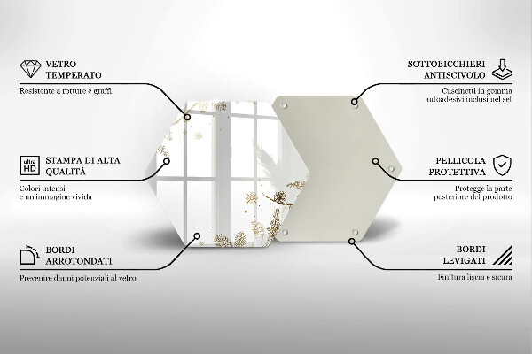 Kuchynská doska veľká zo skla Zimné dekorácie