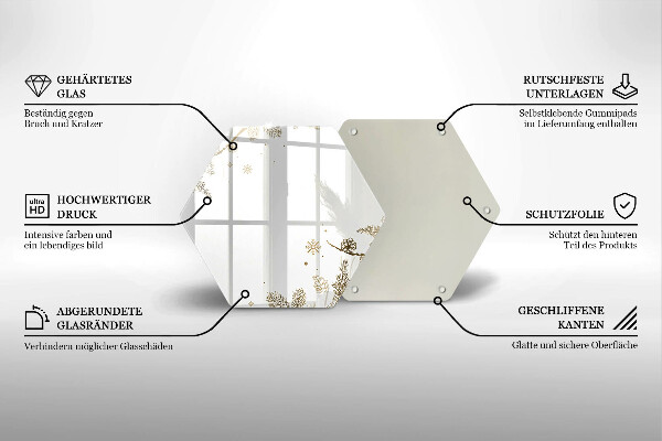 Kuchynská doska veľká zo skla Zimné dekorácie