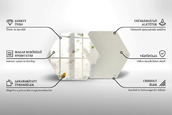 Kuchynská doska veľká zo skla Padajúce listy