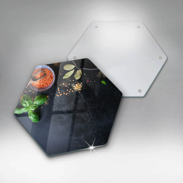 Kuchynská doska veľká zo skla Misky s korením