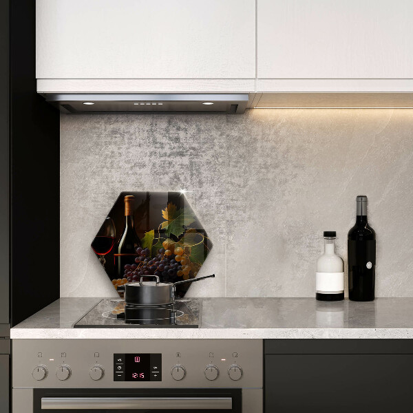 Kuchynská doska veľká zo skla Pohár vína a hrozna