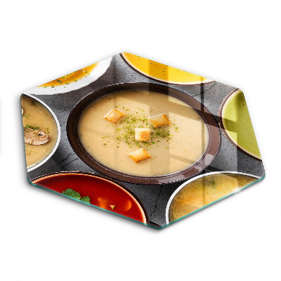 Kuchynská doska veľká zo skla Farebné polievky