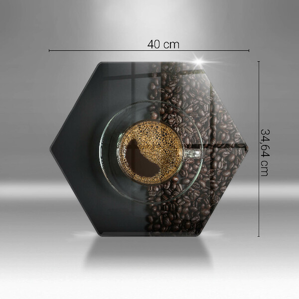 Kuchynská doska veľká zo skla Káva a fazuľa