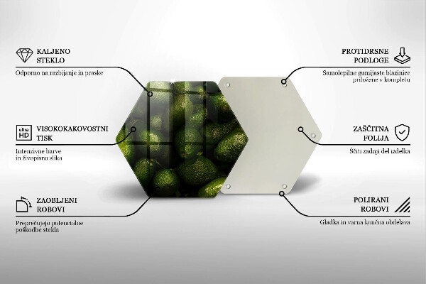 Kuchynská doska zo skla Ovocie avokáda