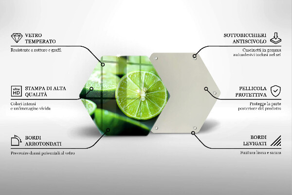 Kuchynská doska zo skla Limetkový citrus