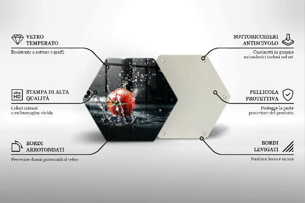 Kuchynská doska zo skla Paradajka vo vode