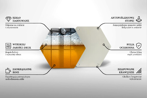 Kuchynská doska zo skla Pite pivnú penu
