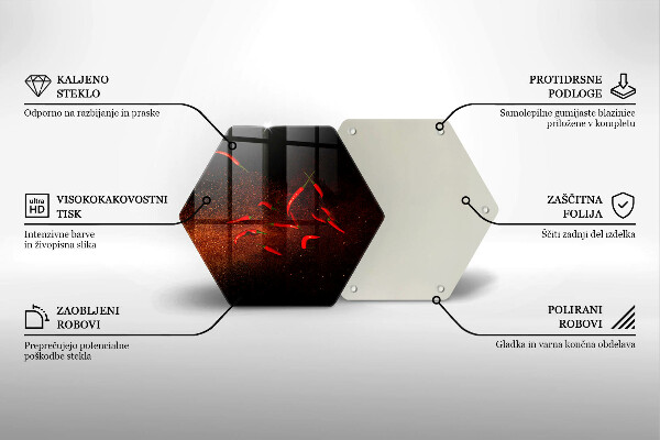 Kuchynská doska zo skla Horúce čili papričky