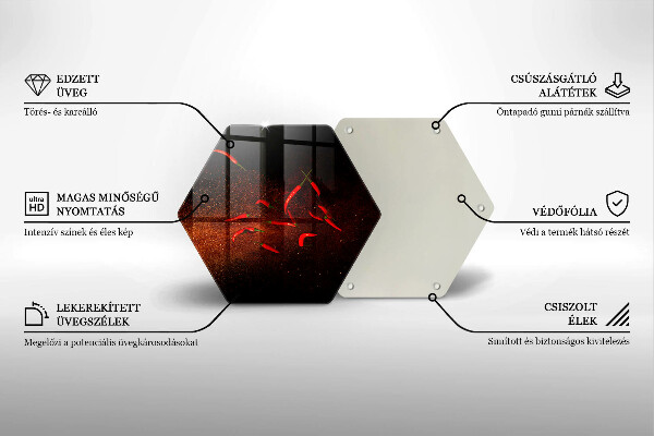 Kuchynská doska zo skla Horúce čili papričky