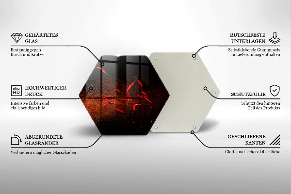 Kuchynská doska zo skla Horúce čili papričky