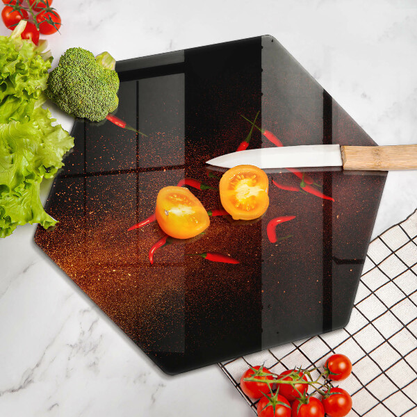 Kuchynská doska zo skla Horúce čili papričky