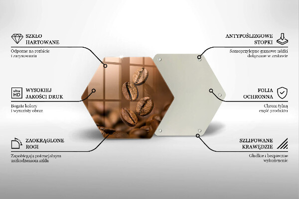 Kuchynská doska zo skla Kávové zrná