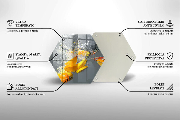 Kuchynská doska veľká zo skla Citróny vo vode