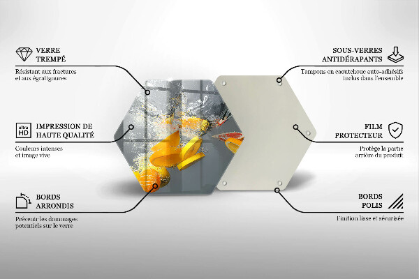 Kuchynská doska veľká zo skla Citróny vo vode