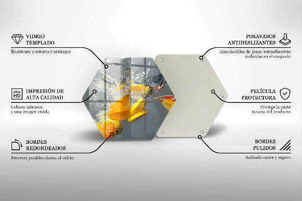 Kuchynská doska veľká zo skla Citróny vo vode