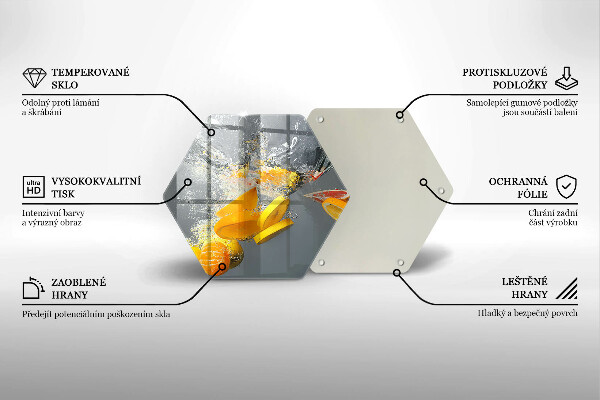 Kuchynská doska veľká zo skla Citróny vo vode