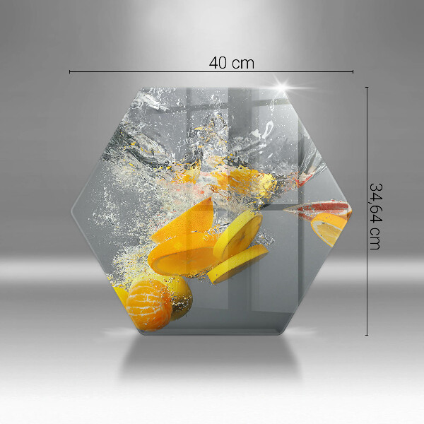 Kuchynská doska veľká zo skla Citróny vo vode