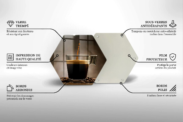 Kuchynská doska veľká zo skla Sklo a kávové zrná