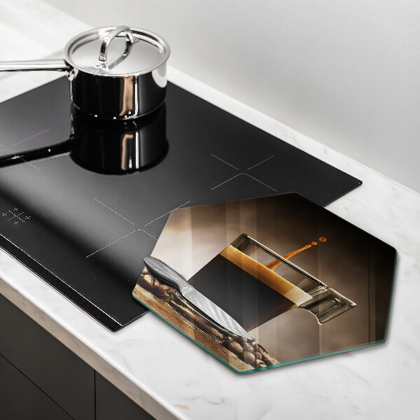 Kuchynská doska veľká zo skla Sklo a kávové zrná