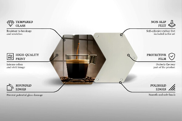 Kuchynská doska veľká zo skla Sklo a kávové zrná