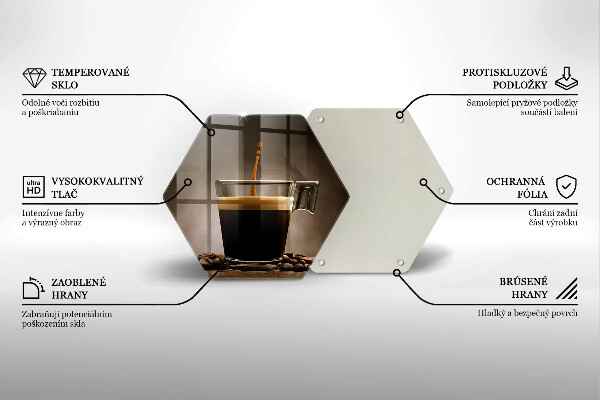 Kuchynská doska veľká zo skla Sklo a kávové zrná