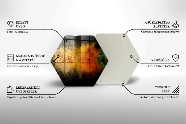 Kuchynská doska veľká zo skla Farebné korenie