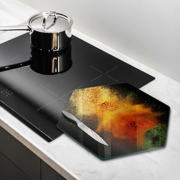 Kuchynská doska veľká zo skla Farebné korenie