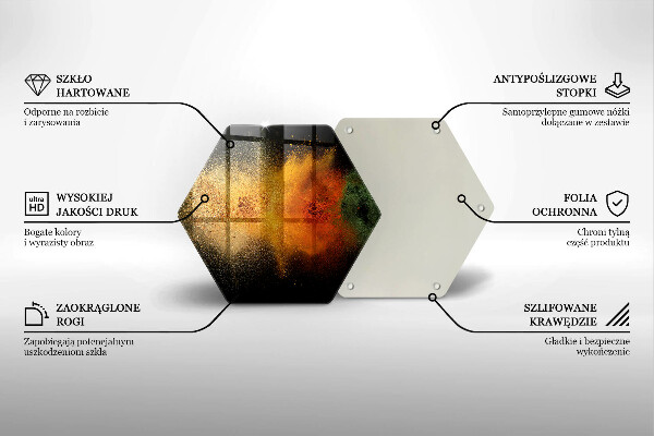 Kuchynská doska veľká zo skla Farebné korenie