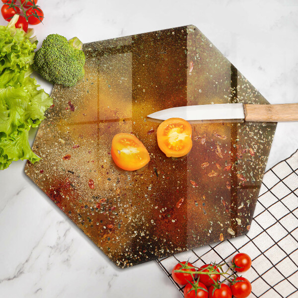 Kuchynská doska veľká zo skla Farebné korenie